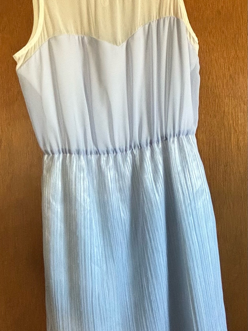 B Darlin Light Blue and Cream Sleeveless Party Dress. size 9/10.